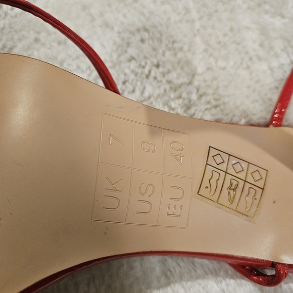 London Rag Red Strappy Sandals Heels Size 9 Y2K 90s Coquette Girl Preppy - Picture 12 of 12